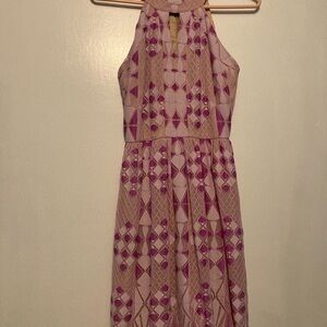 Gianni Bini Sz O  Pink and Purple Geometric   sleeveless Dress